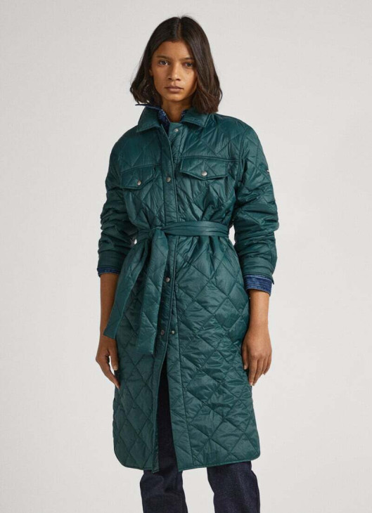 Pepe Jeans dámská zelená prošívaná bunda NASH