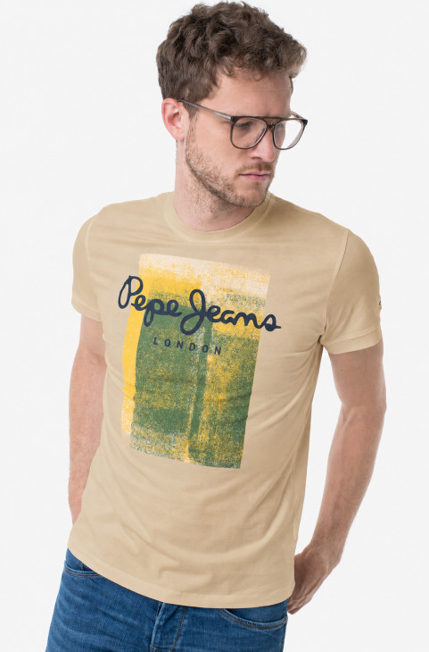 Pepe Jeans pánské béžové tričko