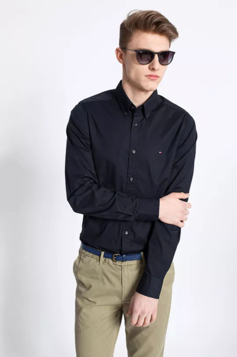 Tommy Hilfiger pánská černá košile Core