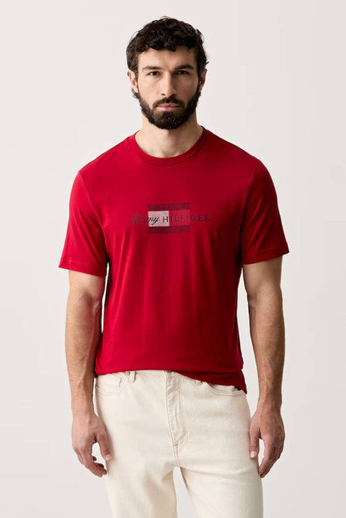 Tommy Hilfiger pánské červené tričko
