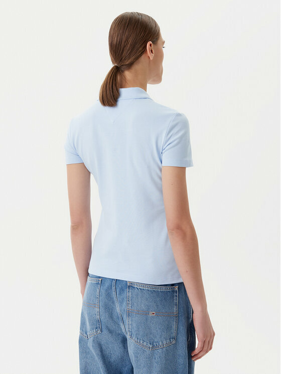 detail Tommy Jeans dámské modré polo tričko