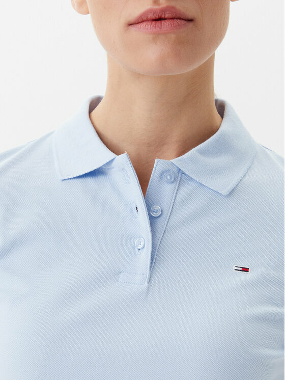 detail Tommy Jeans dámské modré polo tričko