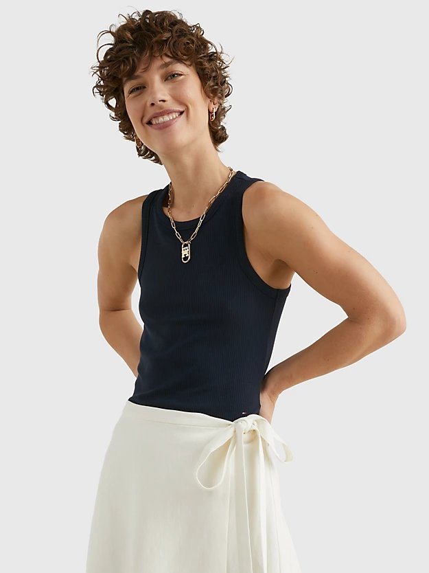 detail Tommy Hilfiger dámské tmavě modré tílko
