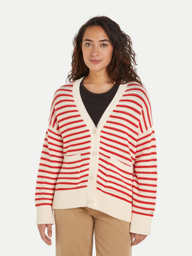 detail Tommy Hilfiger dámský pruhovaný svetr