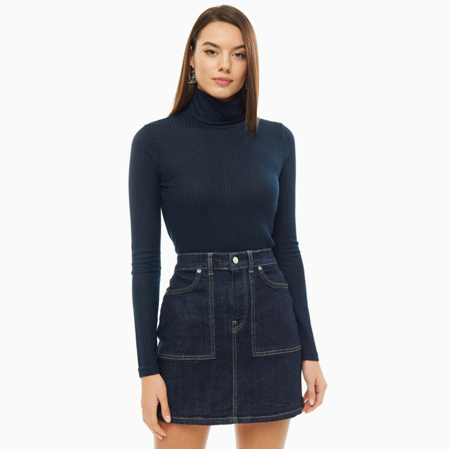 detail Pepe Jeans dámský tmavě modrý rolák Miren