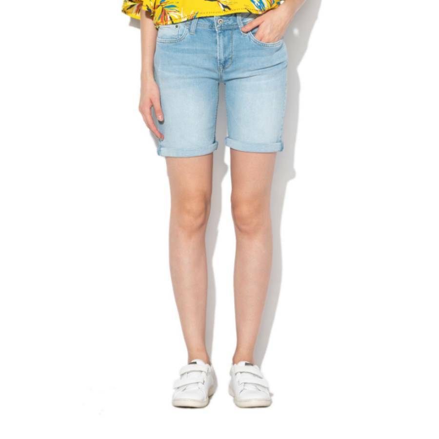 detail Pepe Jeans dámské světle modré šortky Poppy