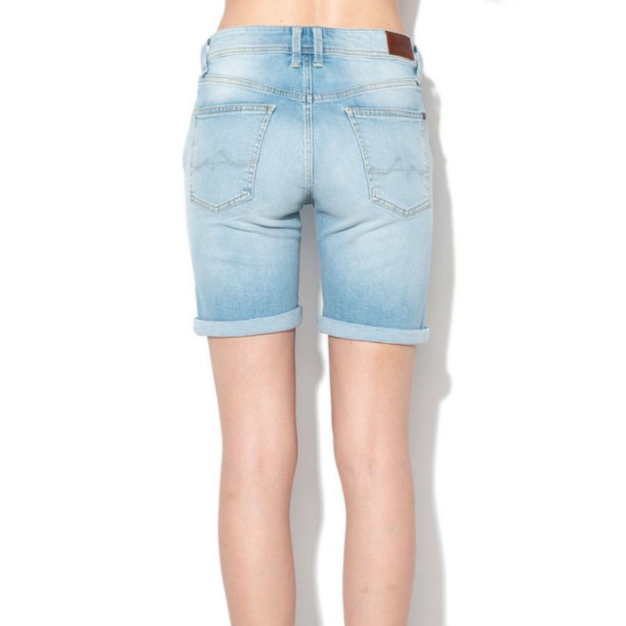 detail Pepe Jeans dámské světle modré šortky Poppy