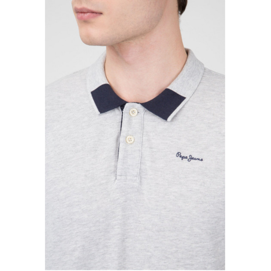 detail Pepe Jeans pánské šedé polo Jonson