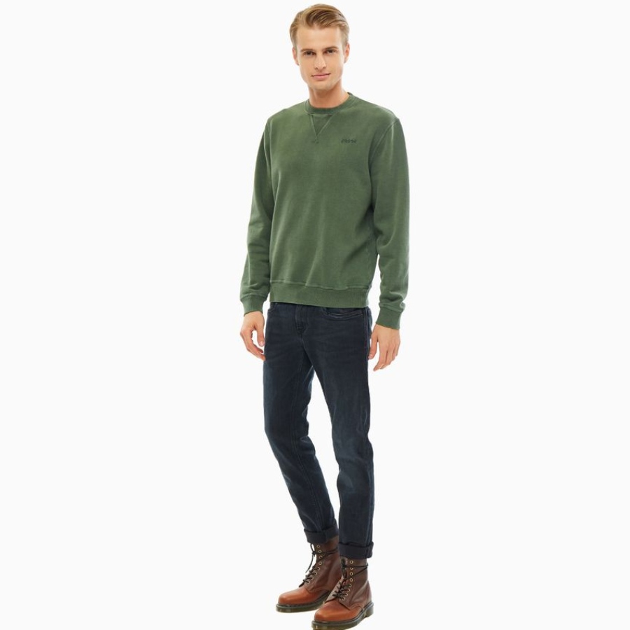 detail Pepe Jeans pánská zelená mikina Lambert