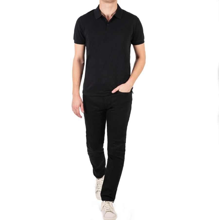 detail Calvin Klein pánské černé polo Core